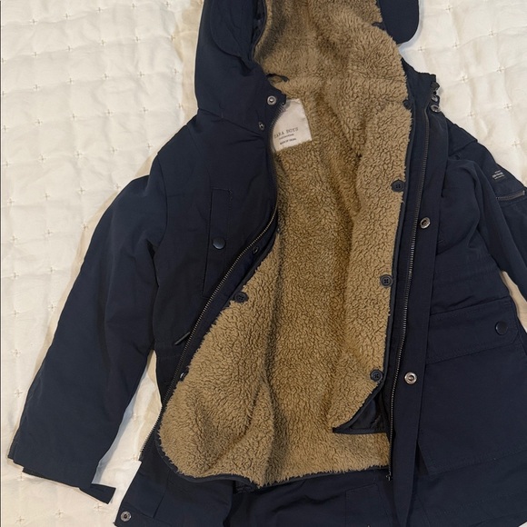Zara Kids Dark Blue Hooded Raincoat - Picture 2 of 4